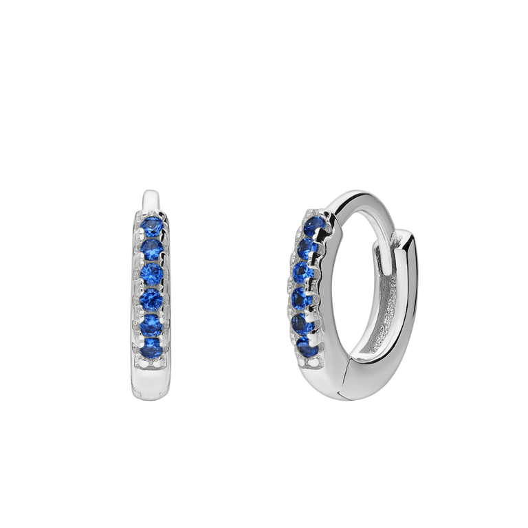 Silberne Ohrringe 10 mm mit Zirkonia