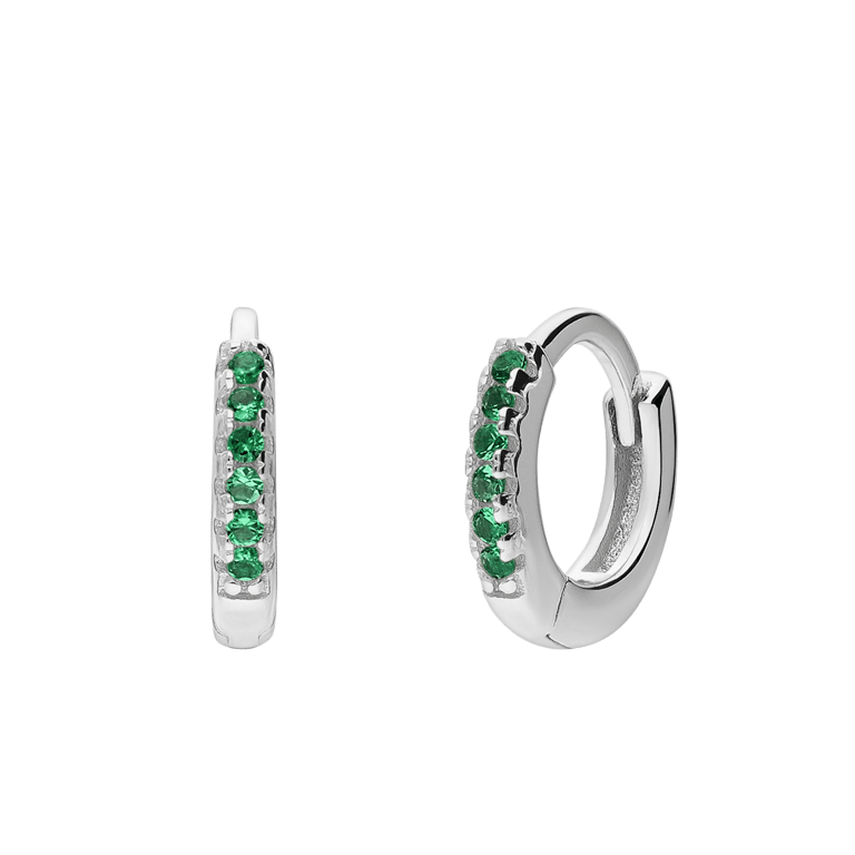 Zilveren oorringen 10mm met zirkonia