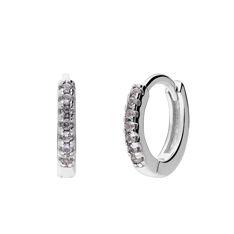 Zilveren oorringen 12mm met zirkonia