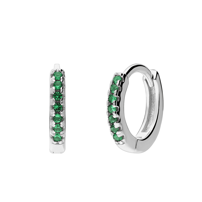 Zilveren oorringen 12mm met zirkonia