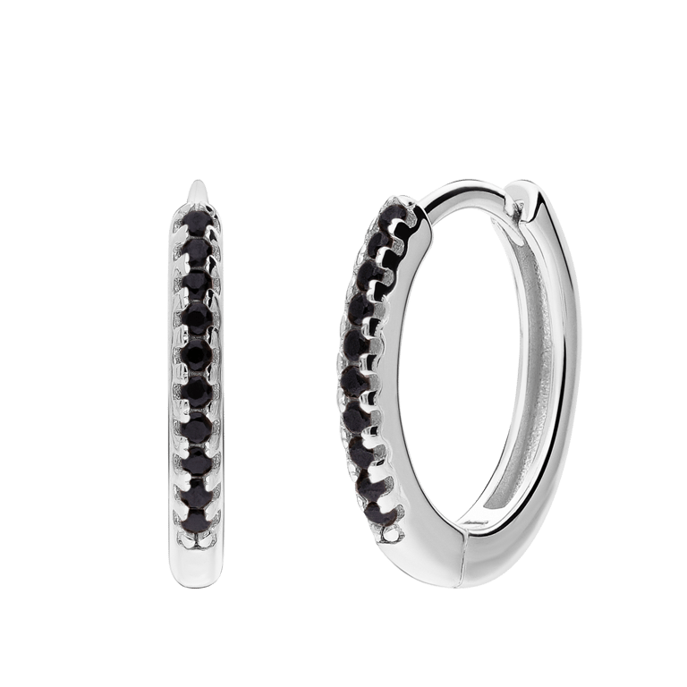 Zilveren oorringen 15mm met zirkonia