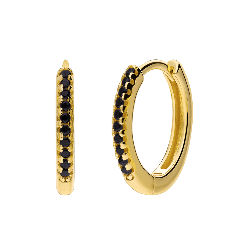 Zilveren goldplated oorringen met zirkonia voor dames