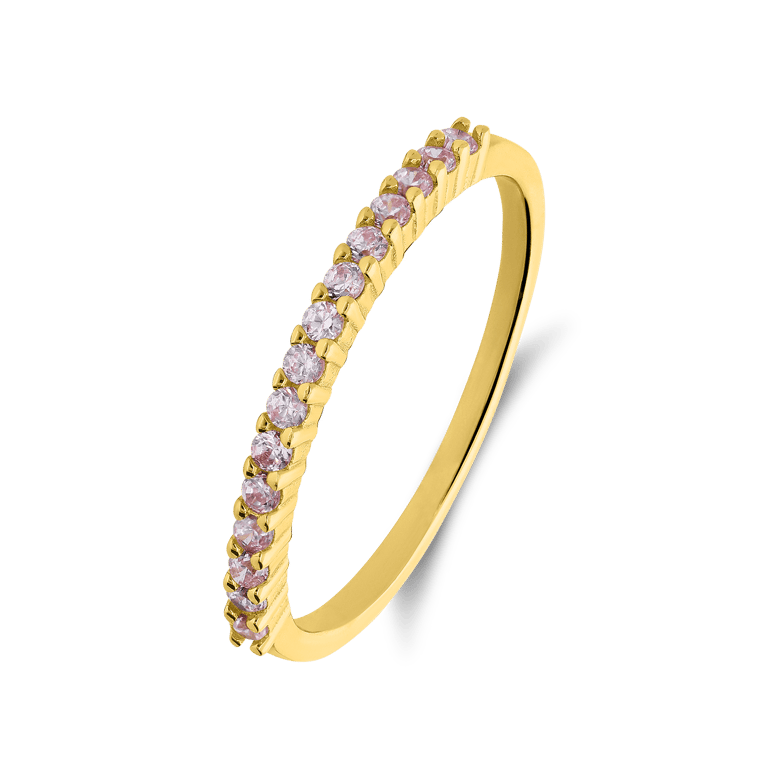 Silberner goldbeschichteter Ring mit Zirkonia für Damen