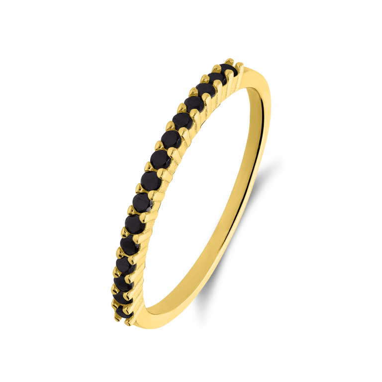Silberner goldbeschichteter Ring mit Zirkonia für Damen