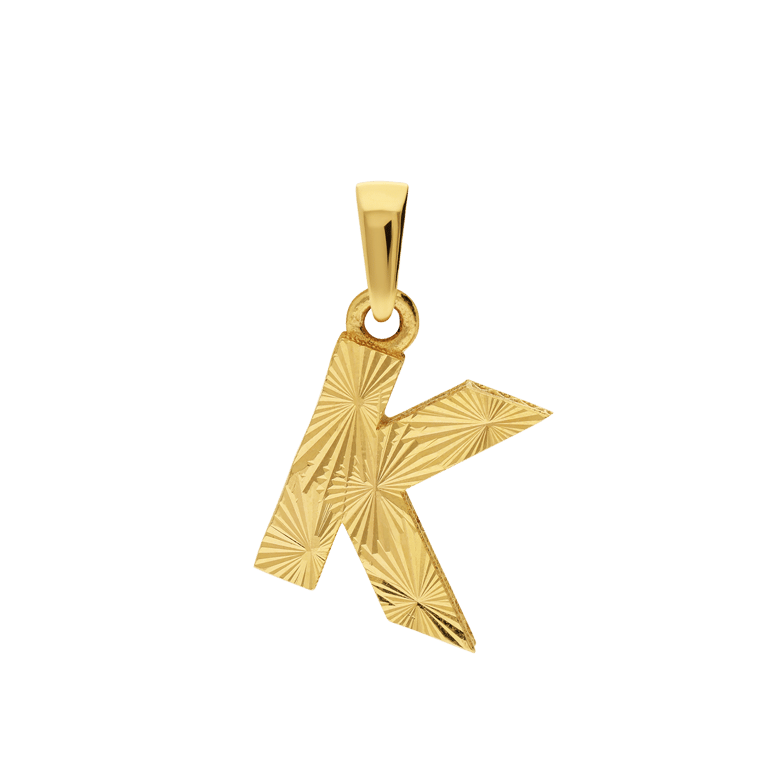 14 karaat geelgouden letterhanger voor dames