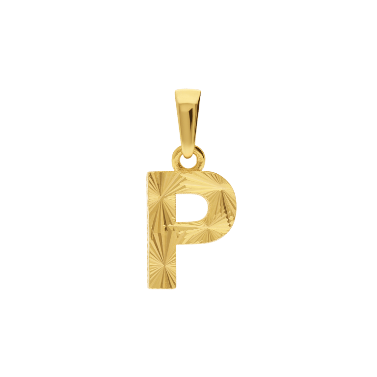 14 karaat geelgouden letterhanger voor dames