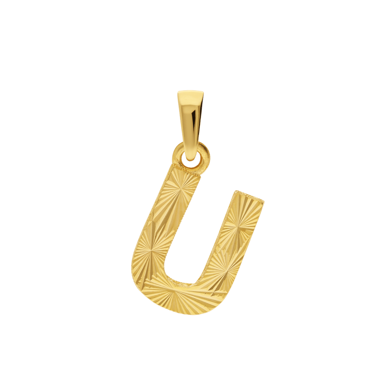 14 karaat geelgouden letterhanger voor dames