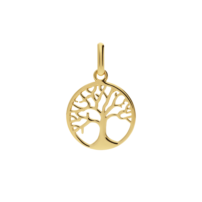 Zilveren goldplated hanger levensboom