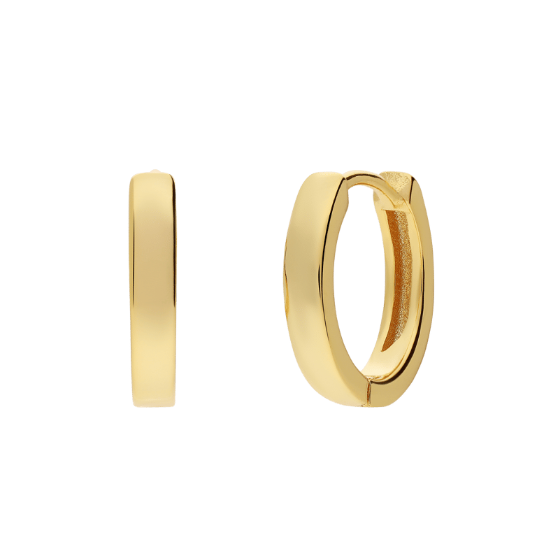 Silberne, goldbeschichtete Ohrringe 13 mm für Damen