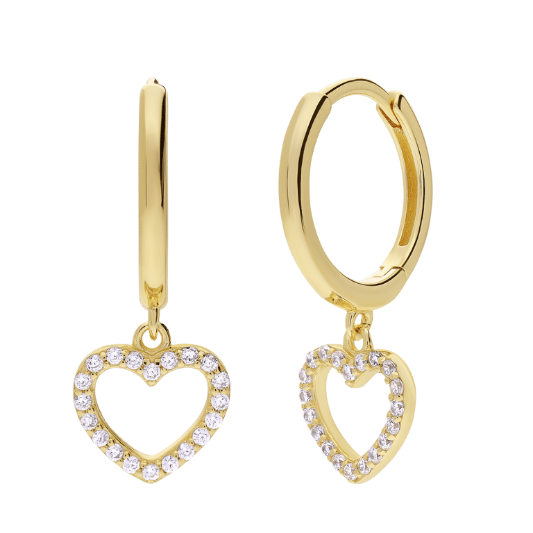 Silberne, goldbeschichtete Ohrringe mit Zirkonia für Damen