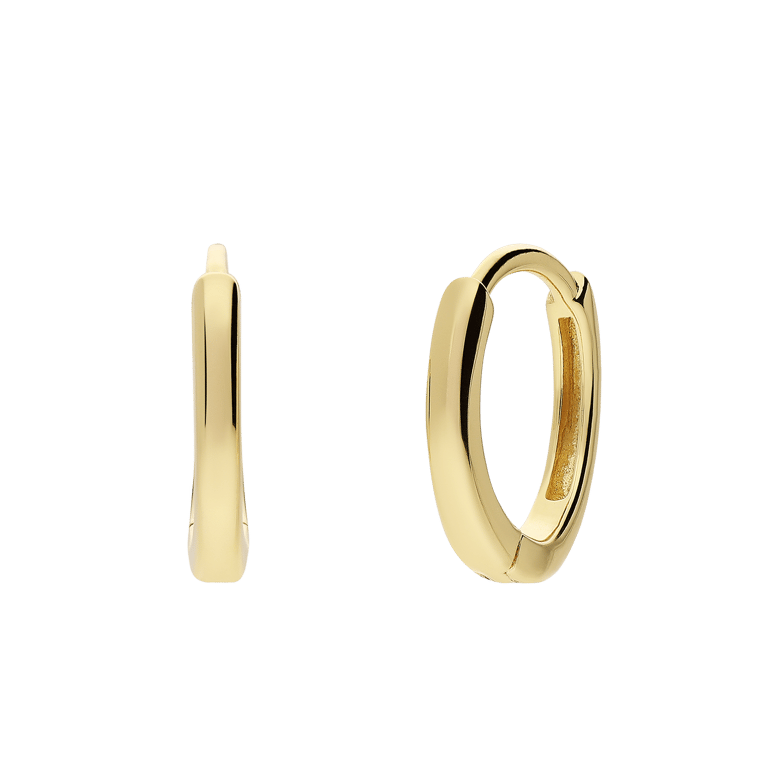 Silberne, goldbeschichtete Ohrringe 12 mm für Damen