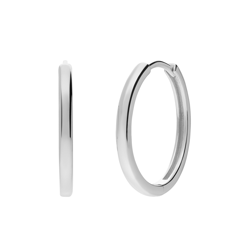 Silberne Ohrringe 20 mm, für Damen