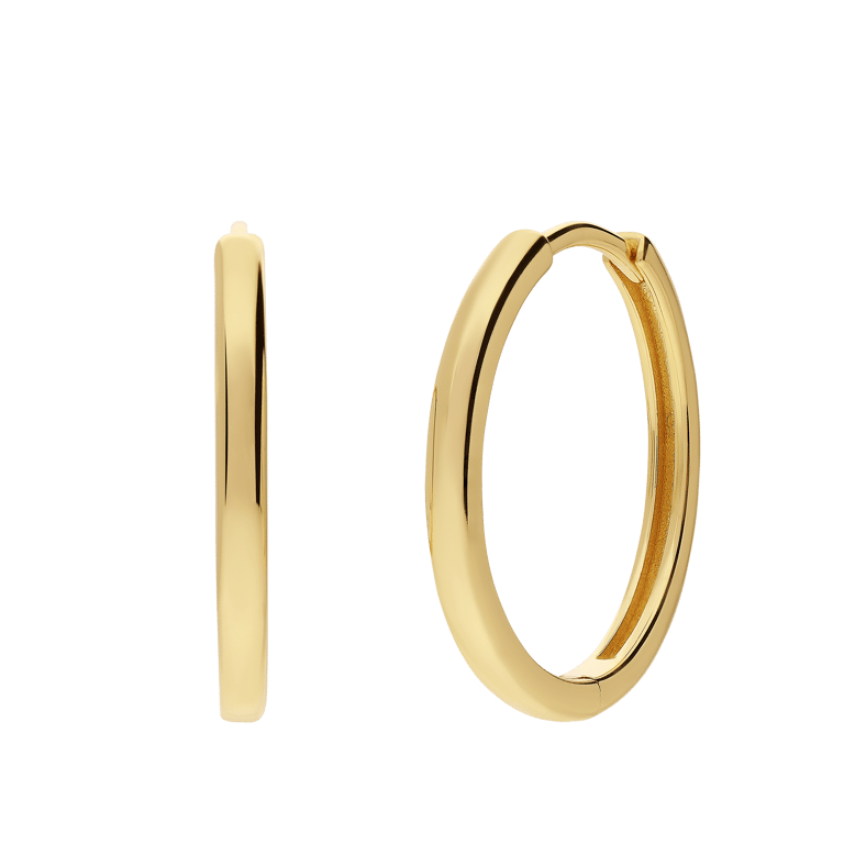 Zilveren goldplated oorringen 20mm voor dames