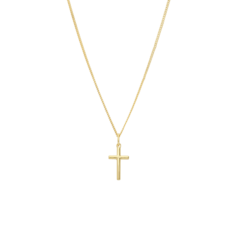 Silberne goldbeschichtete Halskette mit KreuzanhÀnger