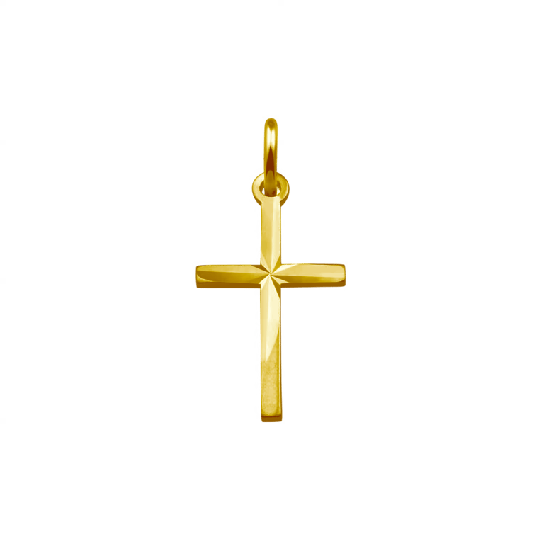 Silberner goldbeschichteter Kreuzanhänger