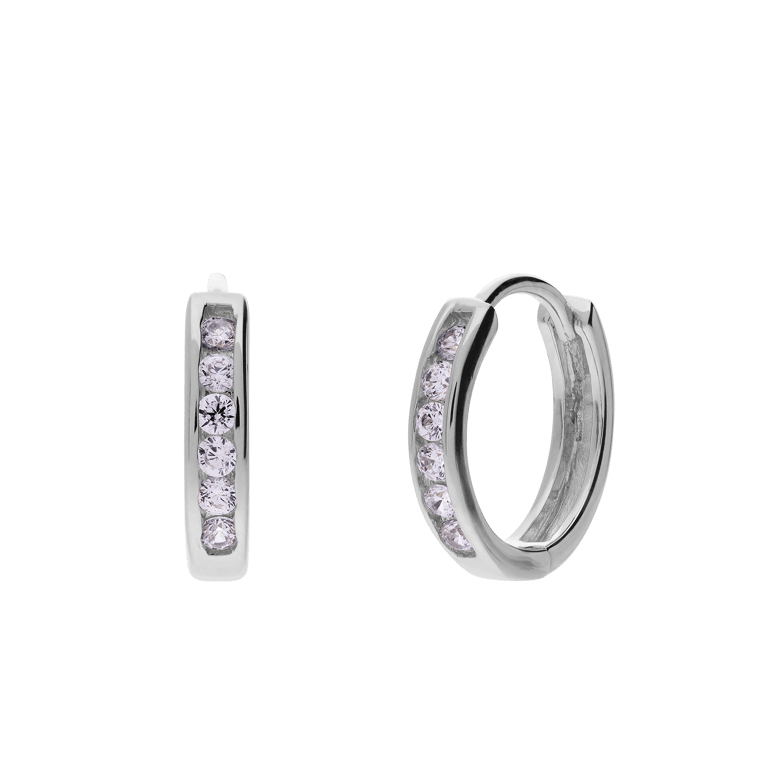 Silberne Ohrringe mit Zirkonia für Damen