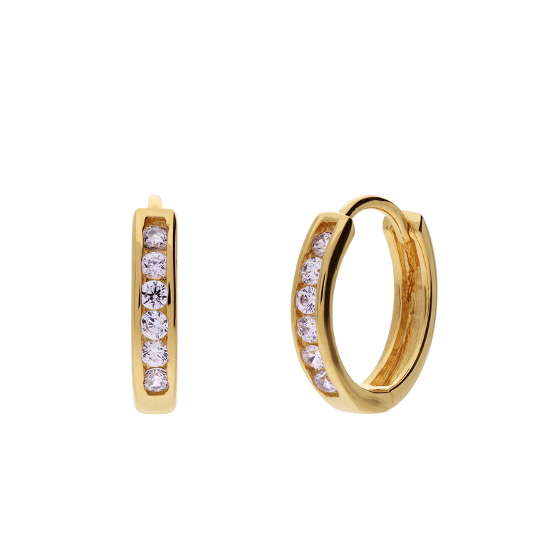 Silberne, goldbeschichtete Ohrringe mit Zirkonia für Damen