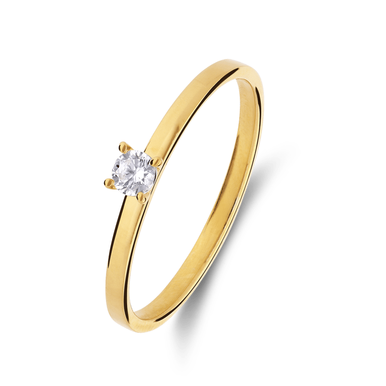 14 karaat geelgouden verlovingsring Amelia H240