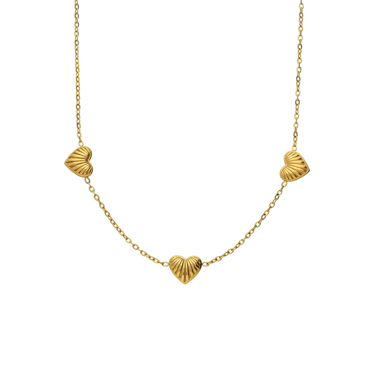 Stalen goldplated ketting harten