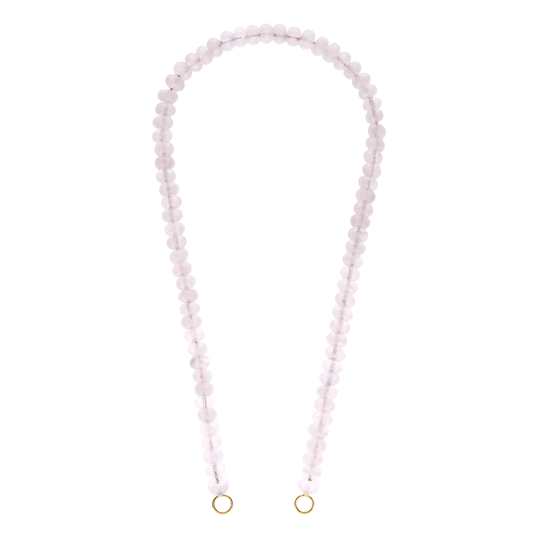 Edelstahl-Anhänger-Kette Rosequarz für Damen