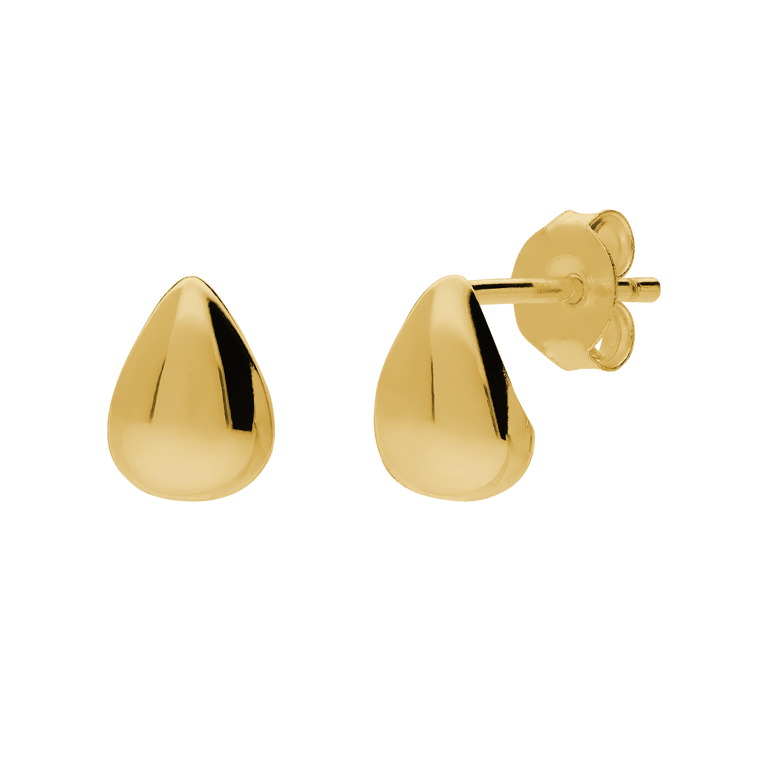 Silberne, goldbeschichtete Ohrstecker für Damen