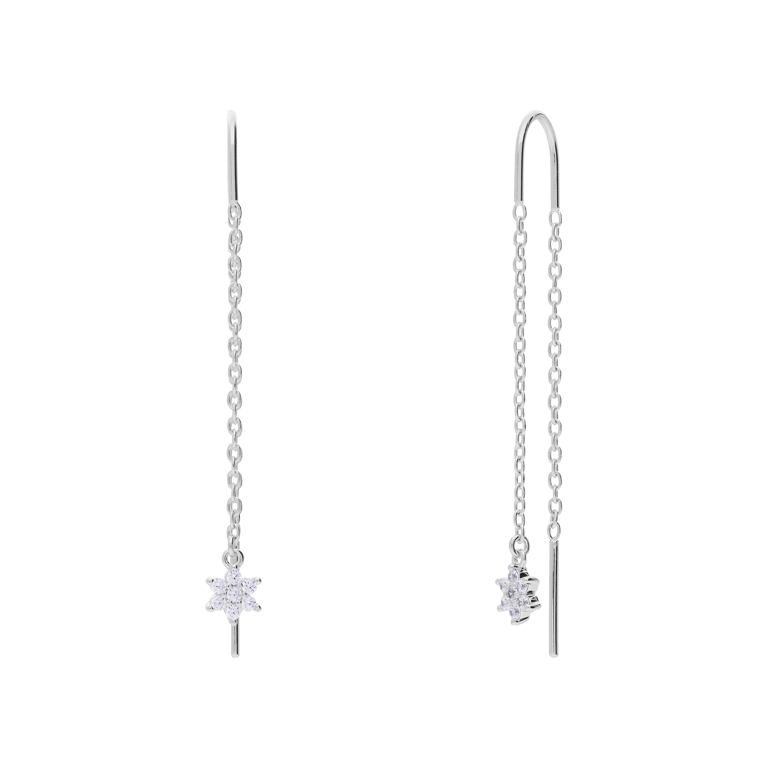 Zilveren oorhangers met plating voor dames