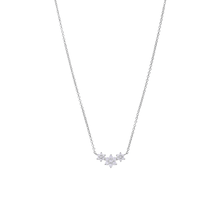 Zilveren ketting met hanger met zirkonia voor dames