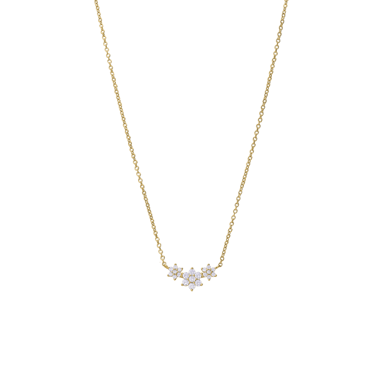 Zilveren goldplated damesketting met hanger