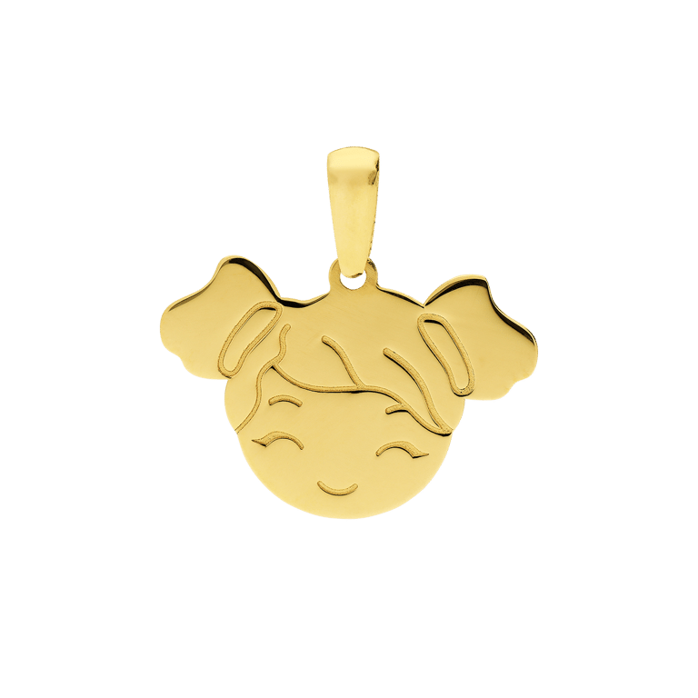 14 Karat Gelbgold Kinderkopf Mädchen für Damen