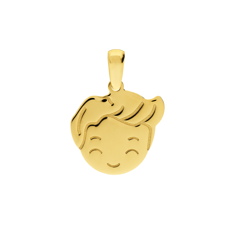 14 karaat geelgouden kinderkopje jongen voor dames