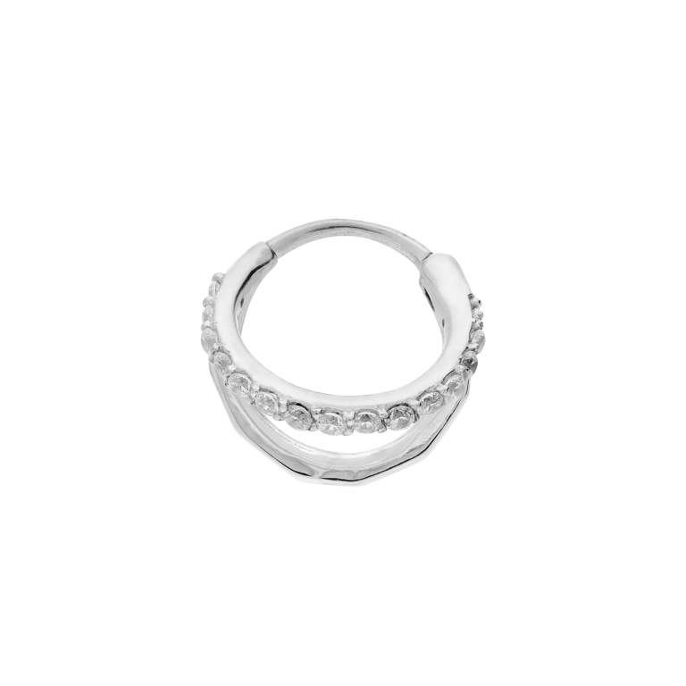 Stalen helixpiercing met zirkonia