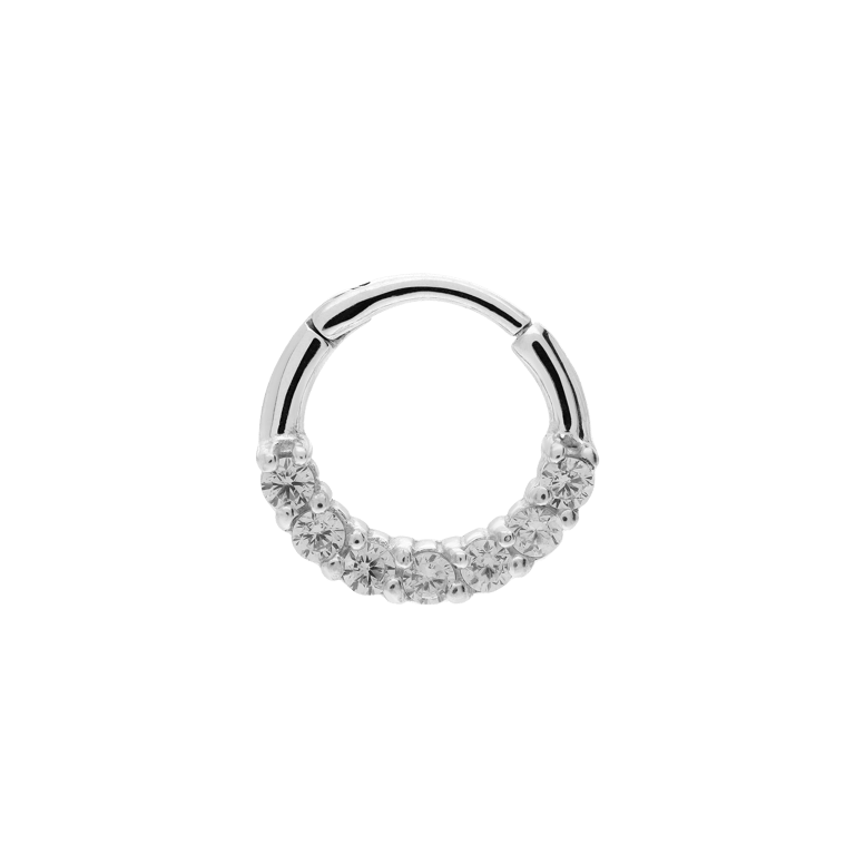 Stalen helixpiercing met zirkonia