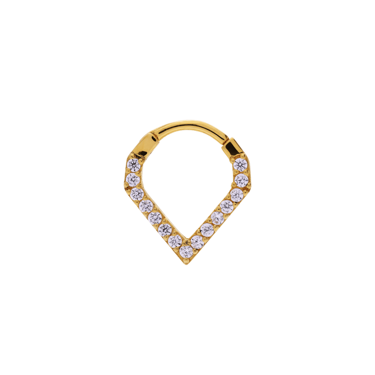 Stahlene, goldbeschichtete Helix-Piercing mit Zirkonia