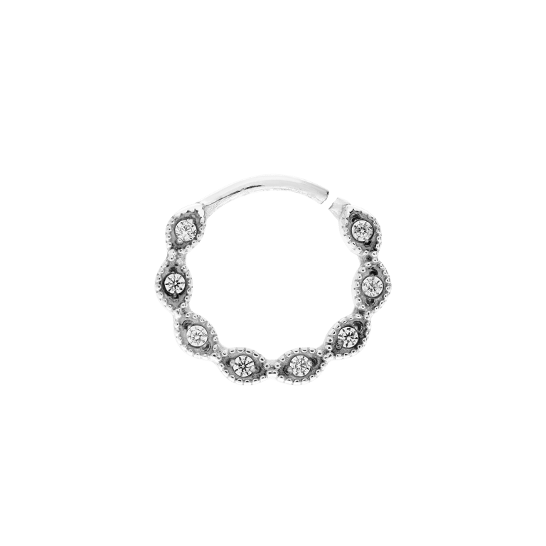 Stalen helixpiercing met zirkonia