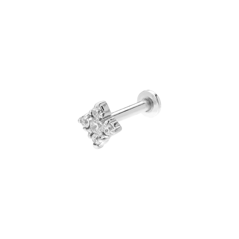 Stahl-Helixpiercing mit Zirkonia