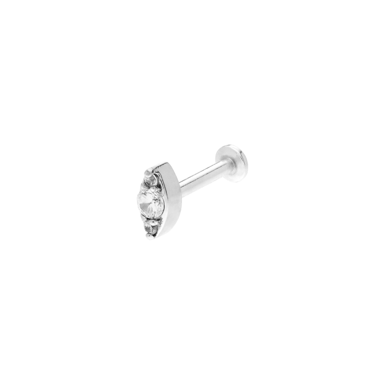 Stahl-Helixpiercing mit Zirkonia