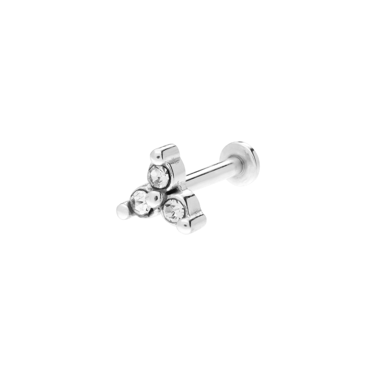Stahl-Helixpiercing mit Kristall