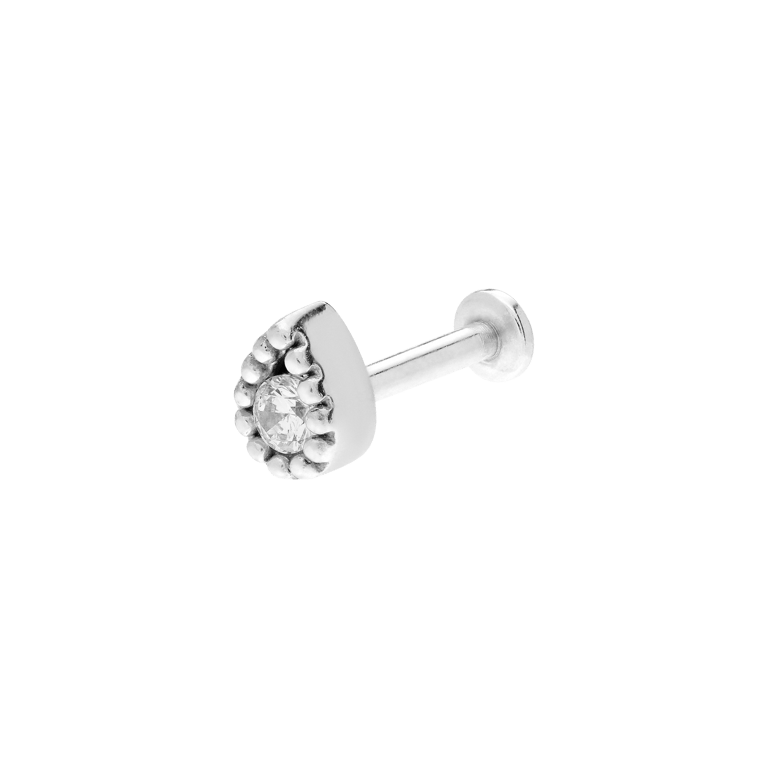 Stahl-Helixpiercing mit Zirkonia