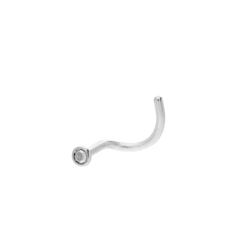 Stalen neuspiercing met kristal