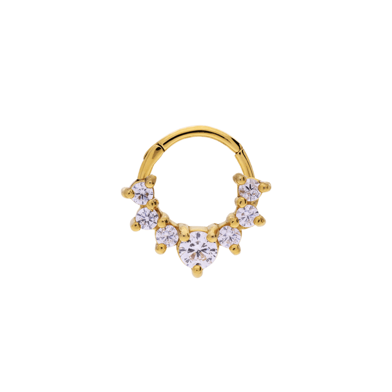 Stahl goldbeschichtetes Helix-Piercing mit Zirkonia