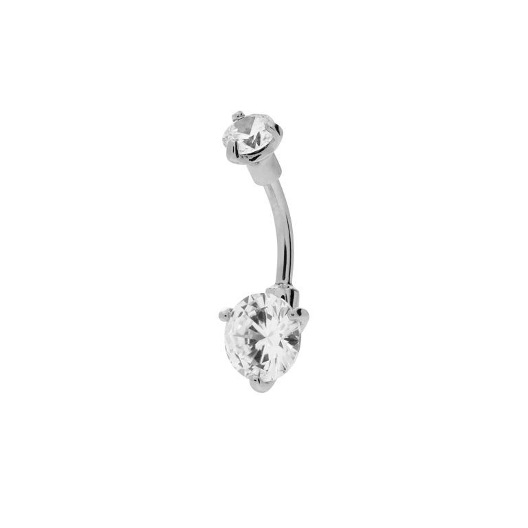 Stahl-Bauchnabelpiercing mit Zirkonia