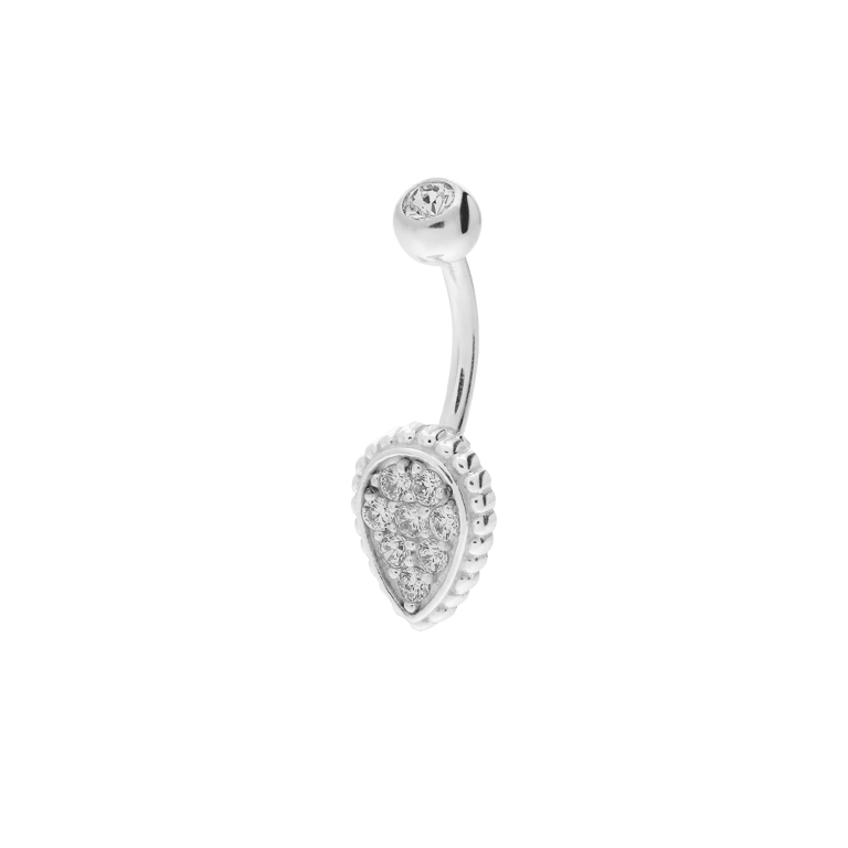 Stahl-Bauchnabelpiercing mit Zirkonia