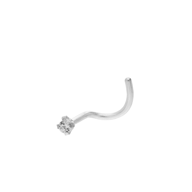 Stalen neuspiercing met zirkonia