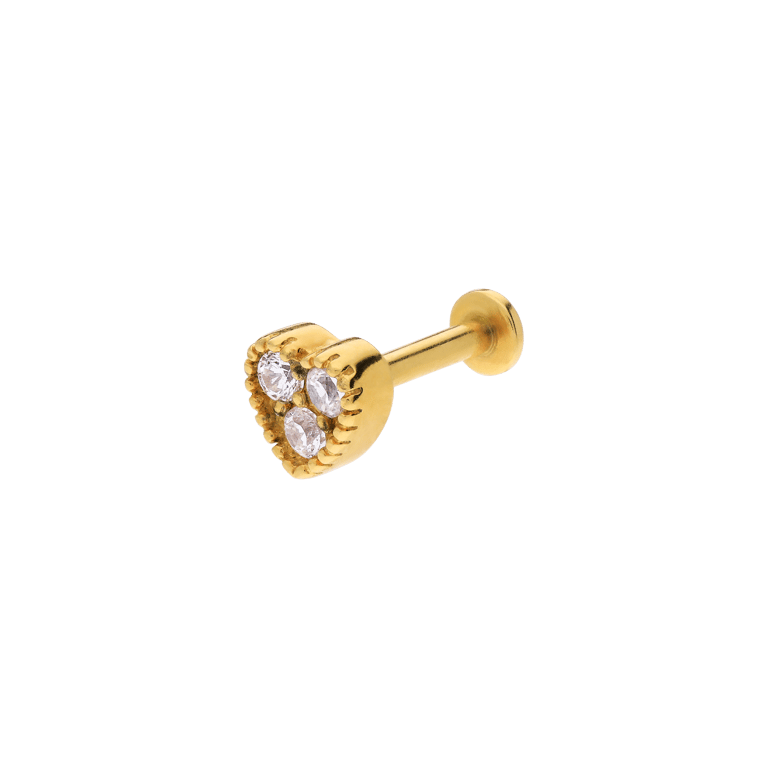 Stahl vergoldetes Helixpiercing mit Zirkonia