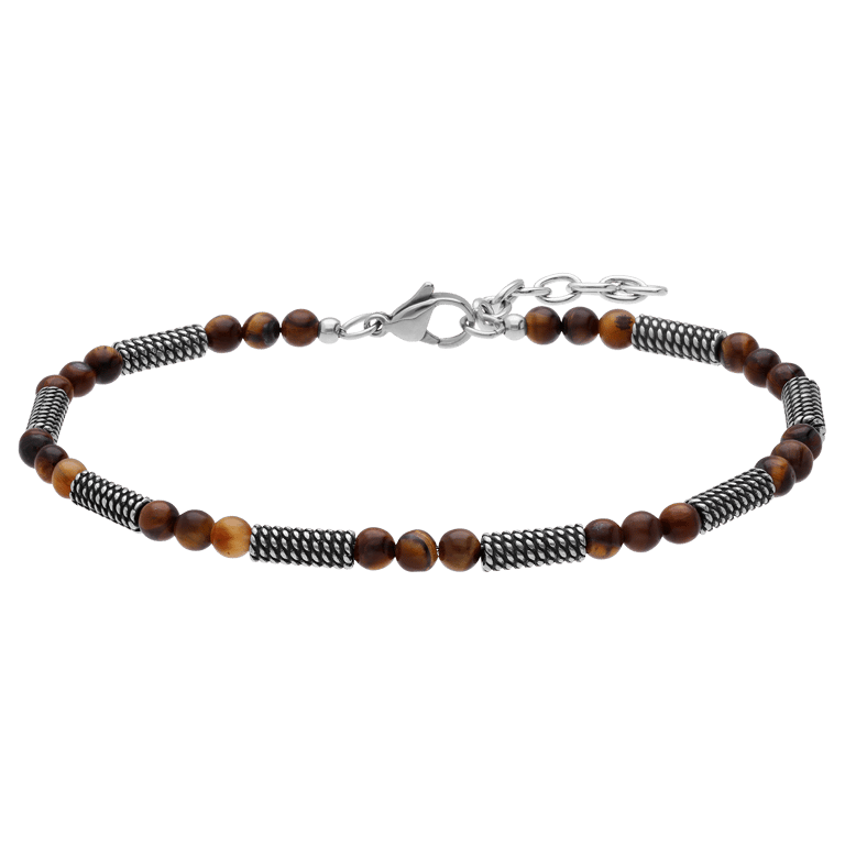 Edelstahl Perlenarmband Tigerauge