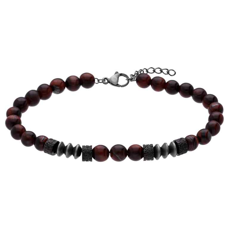 Stainless Steel kralenarmband tijgeroog