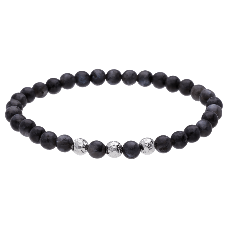 Stainless steel herenkralenarmband labradoriet