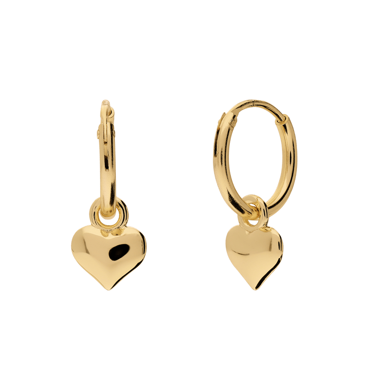 Silberne, goldbeschichtete Ohrstecker 10 mm
