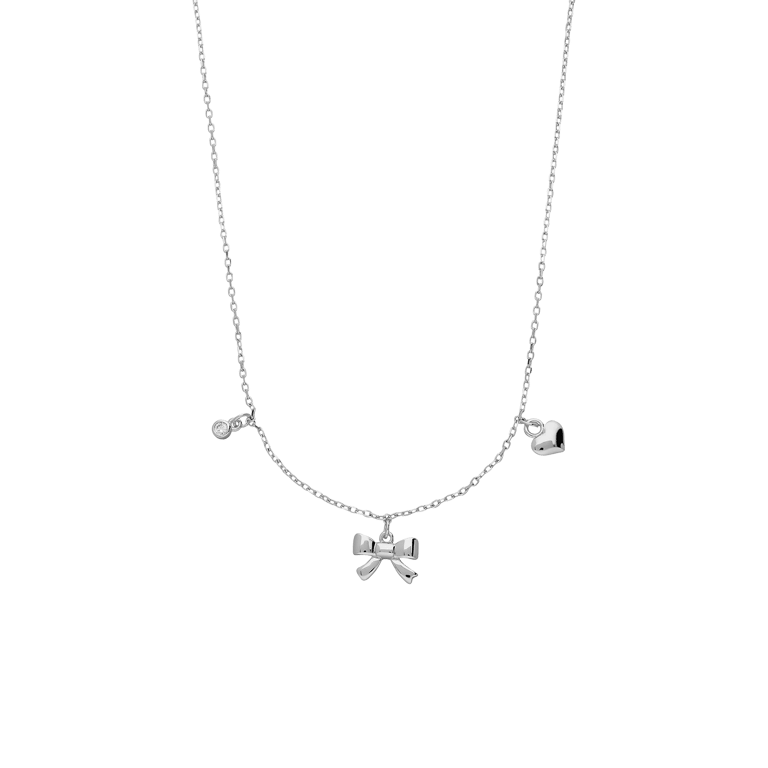 Zilveren ketting met strik