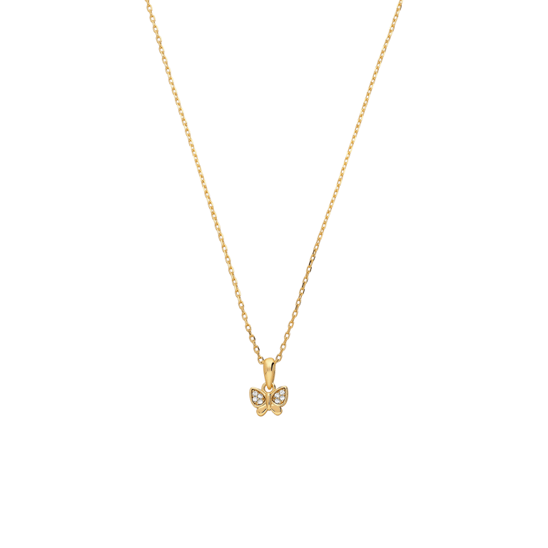 Silberne goldbeschichtete Kette mit Schmetterling